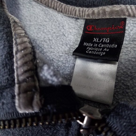 Champion Grey Zip-up Sweatshirt w/ Pockets - Picture 7 of 12